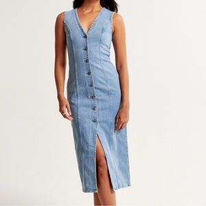 Abercrombie A&F Mara Vest Midi Denim Dress XS